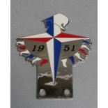 A Festival of Britain (1951) enamel & chrome badge bar badge.