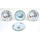 A group of 18th / 19th century Chinese famille rose plates, the largest 24cms (9.5ins) diameter (