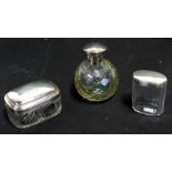 A Victorian cut glass and silver capped scent bottle of large proportions, marks rubbed, 13cms (