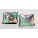 A pair of Loys Lucha, Paris Art Deco silvered and patinated bronze pin dishes, signed 'Loys' and