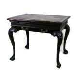 An 18th century (possibly Irish) mahogany writing table, the rectangular top inset with a later