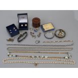 A quantity of costume jewellery to included rings and necklaces.