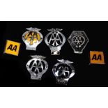 Automobile Association (AA) commercial and member's badges.