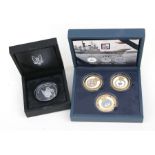 The Royal Navy Invincible Class Carrier Collection proof coin set, cased with certificate and