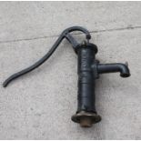 A cast iron water pump, 69cms (27ins) high.