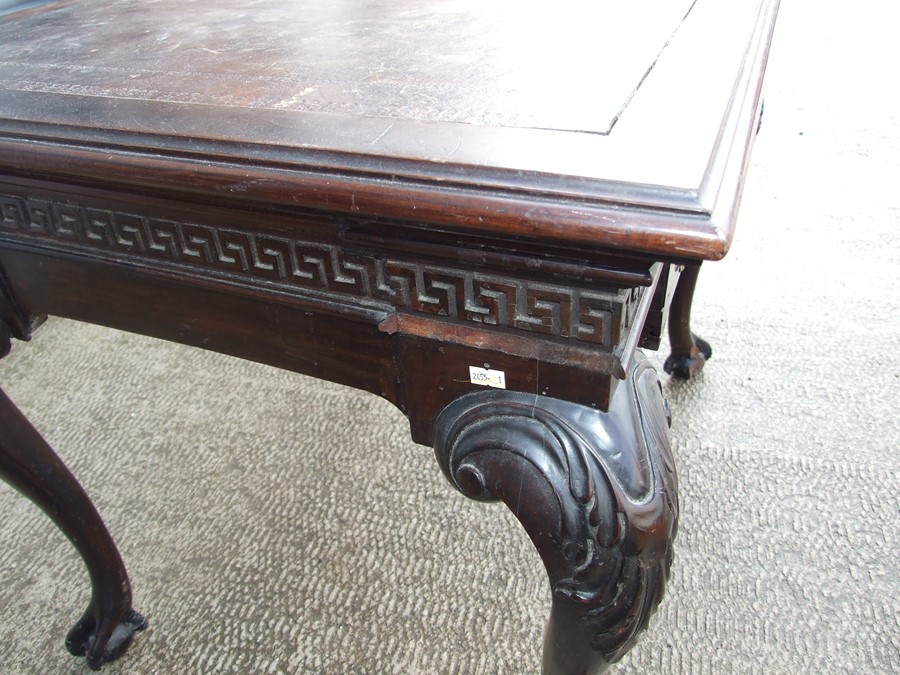 An 18th century (possibly Irish) mahogany writing table, the rectangular top inset with a later - Image 4 of 12