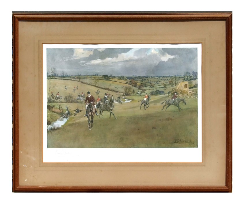 Lionel Edwards (British 1878-1966) - Fox Hunting Scene - signed in pencil to the margin, print, with