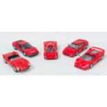 A collection of Ferrari 1:18 scale model cars, comprising F355, 330 P4, 512 BB, 250 Testarossa and