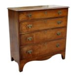 A 19th century mahogany chest of four graduated long drawers, 100cms (39.5ins) wide.Condition