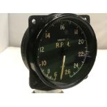 RAF issue, a dashboard rev counter, impressed NAC Y13131c, 9 cm, 3.5 inches diameter