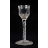 An 18th century wine glass with air twist stem, 16cms (6.25ins) high.Condition Report There is a 5mm