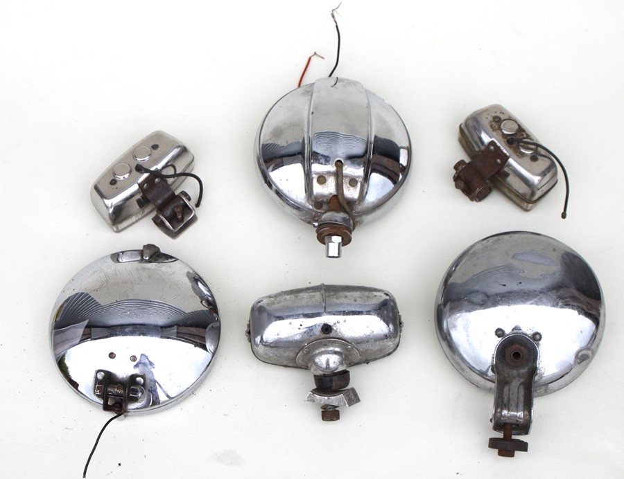 A Lucas chrome bodied 15cm (6ins) diameter spot lamps, other spot lamps and lights. - Image 2 of 2