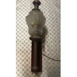 A Victorian style glass and copper wall light, with central moulded and frosted glass shade, approx.