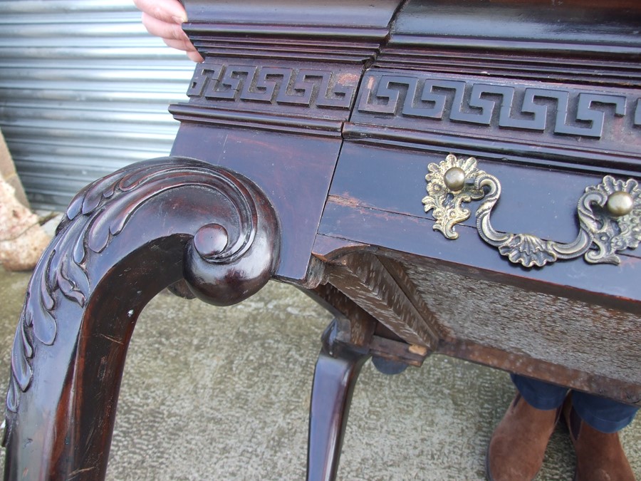 An 18th century (possibly Irish) mahogany writing table, the rectangular top inset with a later - Image 11 of 12