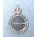 A hallmarked and named silver Royal Warrant Holders Association Medal named to A.D. Andrews