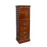 A late 19th / early 20th century Milners Safe Co. mahogany safe cabinet, the single panelled door