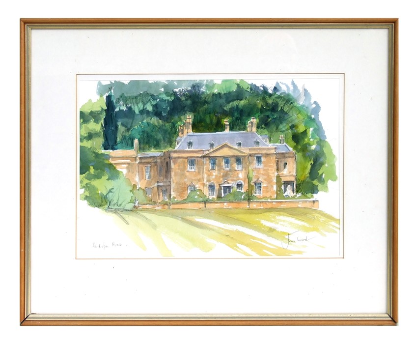 Jim Wood (modern British) - Hadspen House, Somerset - watercolour, signed lower right, framed &