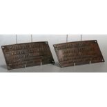 Two Cochran & Co. Annan Ltd, Annan Scotland, boiler plaques no. 14264 1939, each 22 by 11cms (8.5 by