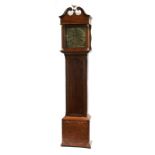 A 19th century mahogany cased eight day long case clock, the square brass dial with Roman