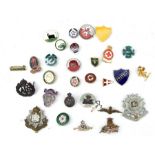 A quantity of vintage enamel lapel badges for various clubs and societies to include South Dorset