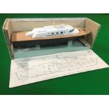 A Vosper Triple Screw Express Turbine Yacht, in original box, 48 cm, 19 inches long