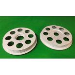 A pair of Alfin style drum brake covers, 36 cm, 14 inch diameter (2)