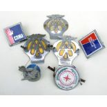 A collection of badge bar badges including Civil Service Motoring Association, CSMA, AA, and