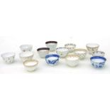 A quantity of 18th century tea bowls to include a Coalport blue & white example from the Anthony
