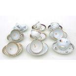 A quantity of 18th century tea bowls and saucers to include Worcester & Crown Derby.