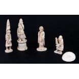 A group of four Chinese marine ivory figures, the largest 15cms (6ins) high (4).