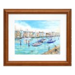 Cecil Rawlinson (modern British) - Weymouth Harbour - watercolour, signed lower right, framed &