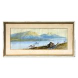 Early 20th century school - Highland Loch Scene with Figure in the Foreground - watercolour,