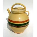 A Mediterranean glazed terracotta olive oil pot, 32cms (12.5ins) high.