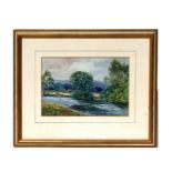 Frank Bartlett (20th century British) - River Scene - signed & dated '15 lower left, watercolour,