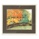Modern British - Abstract Landscape Scene - pastel, framed & glazed, 40 by 32cms (16 by 12.5ins).