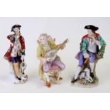 A group of porcelain figures, musicians, the largest 19cms high. (a/f)Condition Report All with