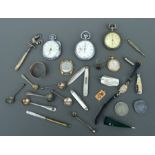 A Smiths stop watch; together with other stop watches; wristwatches, fob watches, penknives and