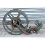 A John Morris & Sons 'Ajax' swinging fire hose reel.