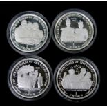 Four silver proof coins 'The Life & Times of the Queen Mother'.