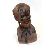 A mid century carved African wooden head, approx 30cms high.