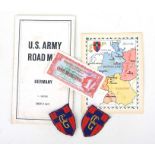 Two original CCG (Control Commission for Germany) embroidered cloth badges, a CCG Xmas card, a