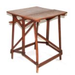 A Hatherley Patent oak and stained beech Campaign or table easel, 57cms wide.