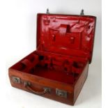 A Drew & Co leather travel case with fitted interior, 46cms wide.