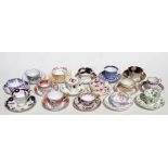 A quantity of late 18th / early 19th century porcelain cabinet cups and saucers to include Royal