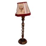A Kashmiri lacquer open twist table lamp, 52cms high.Condition Reportbase 16.5cm diameter, column