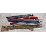 A quantity of fly fishing rods to include a Shakespeare Worcestershire Sea Trout 8ft two-piece