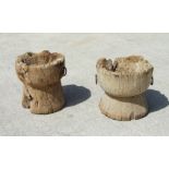 Two driftwood style planters, each approx 38cms diameter (2).