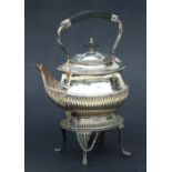 A late 19th / early 20th century spirit kettle on stand.