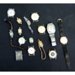 A group of ladies and gentleman's wristwatches.