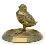 A late 19th / early 20th century brass table vesta in the form of a bird with hinged head, the